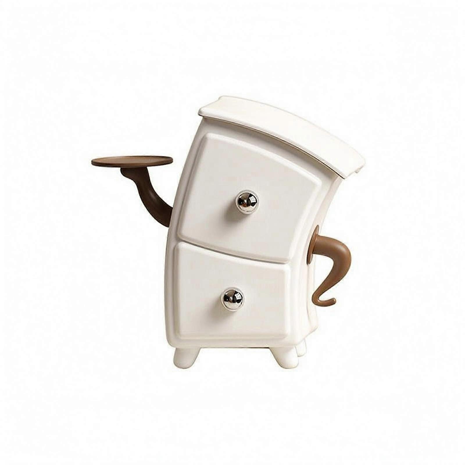 Desktop Storage Box White Small Storage Cabinet Side Tray
