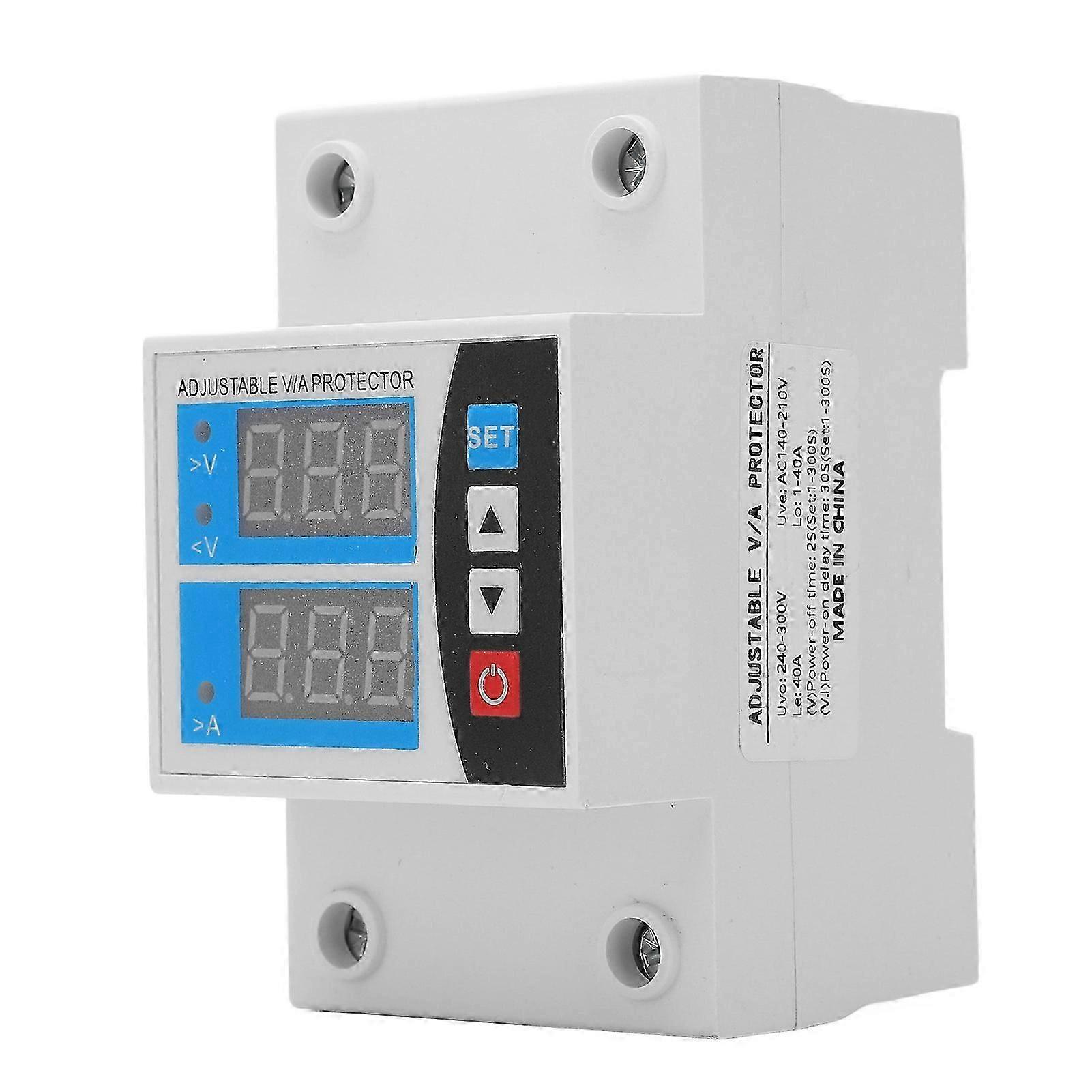 Over Under Voltage Protective Device Digital Display Protector Auto Reset 240V?300V 40A