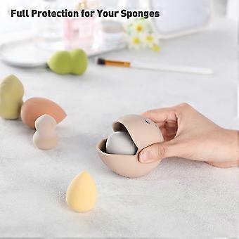 Makeup sponge case, suitable for carrying around, breathable silicone beauty sponge holder, suitable for travel, cute small makeup blender holder - Kh