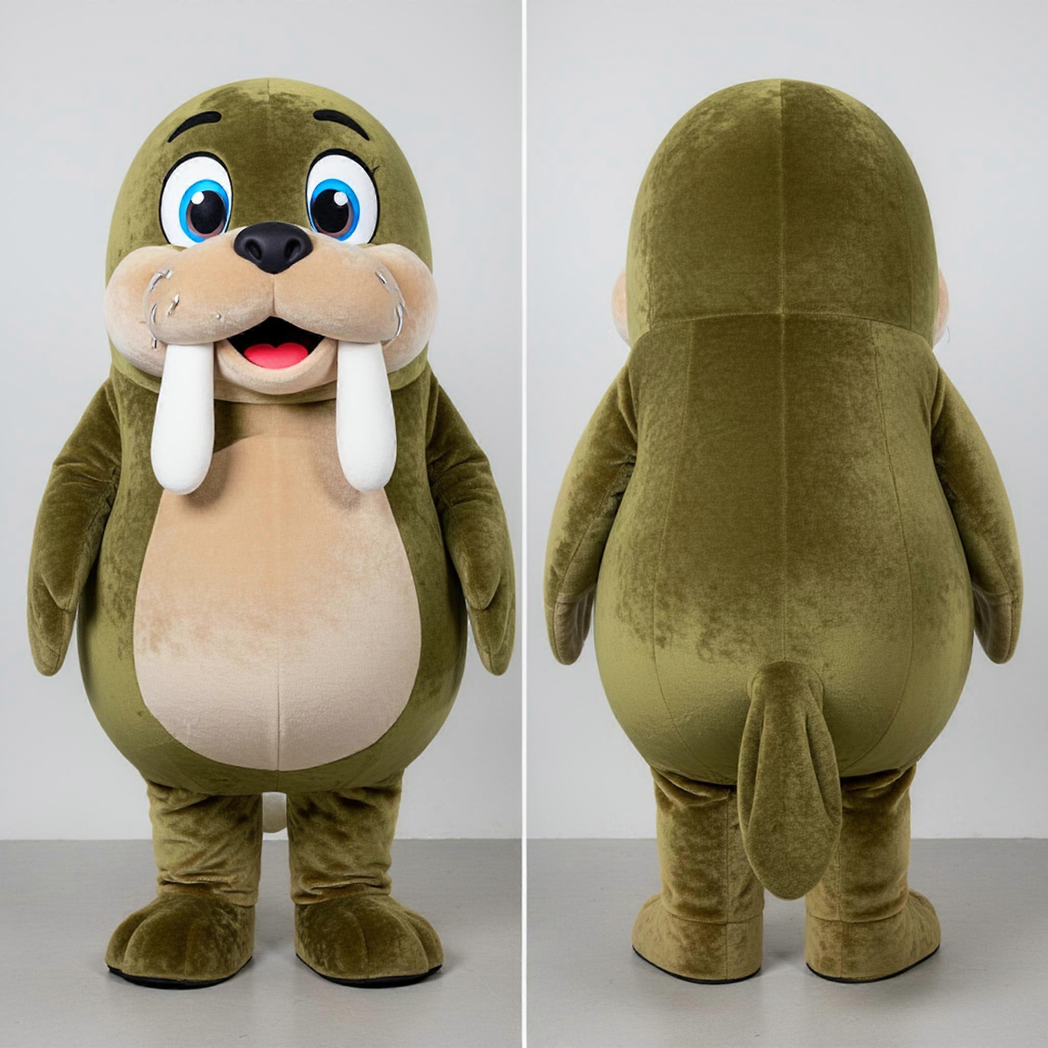 MASTICOT Olive Velvety Walrus Mascot