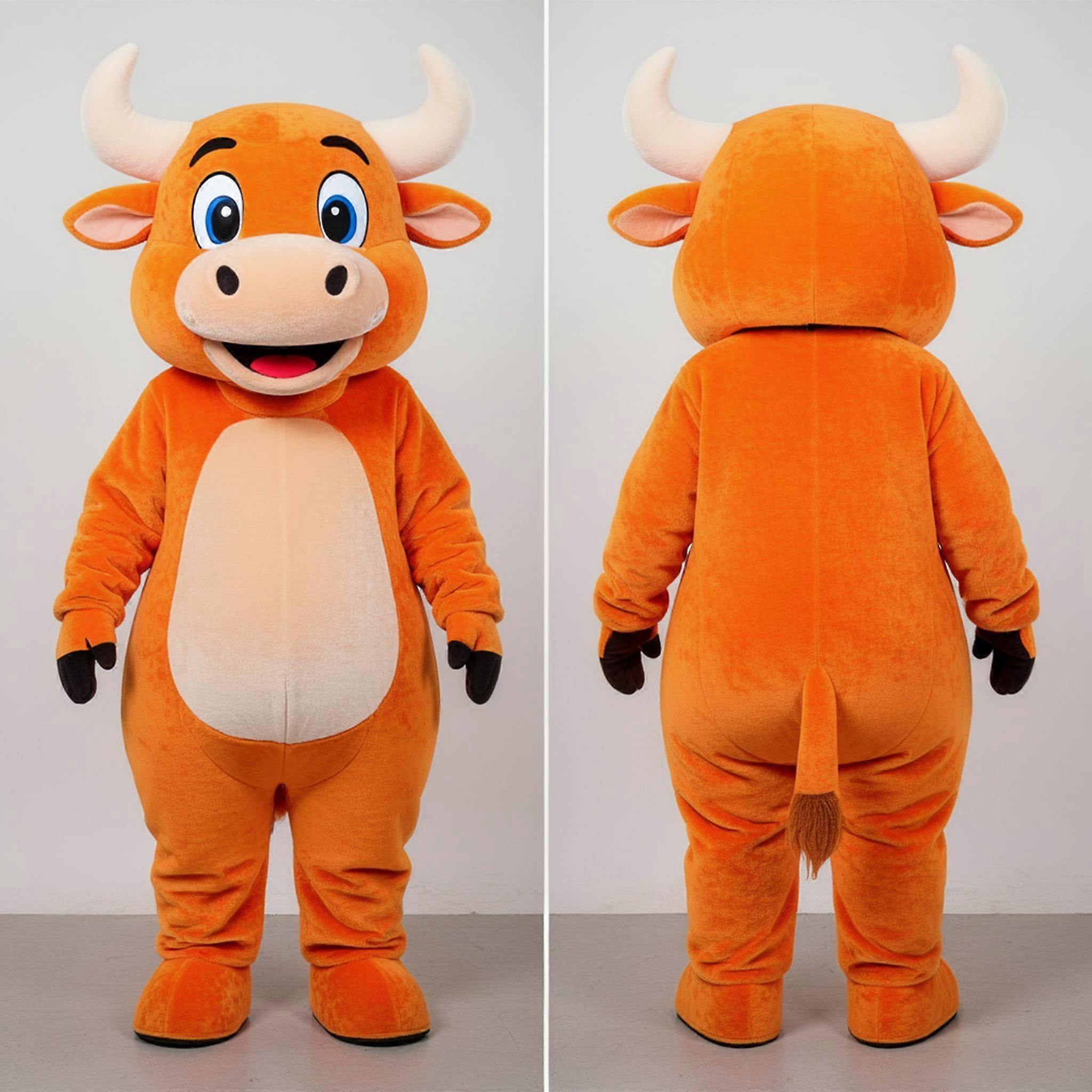 MASTICOT Rust Orange Broad Shouldered Bull Mascot