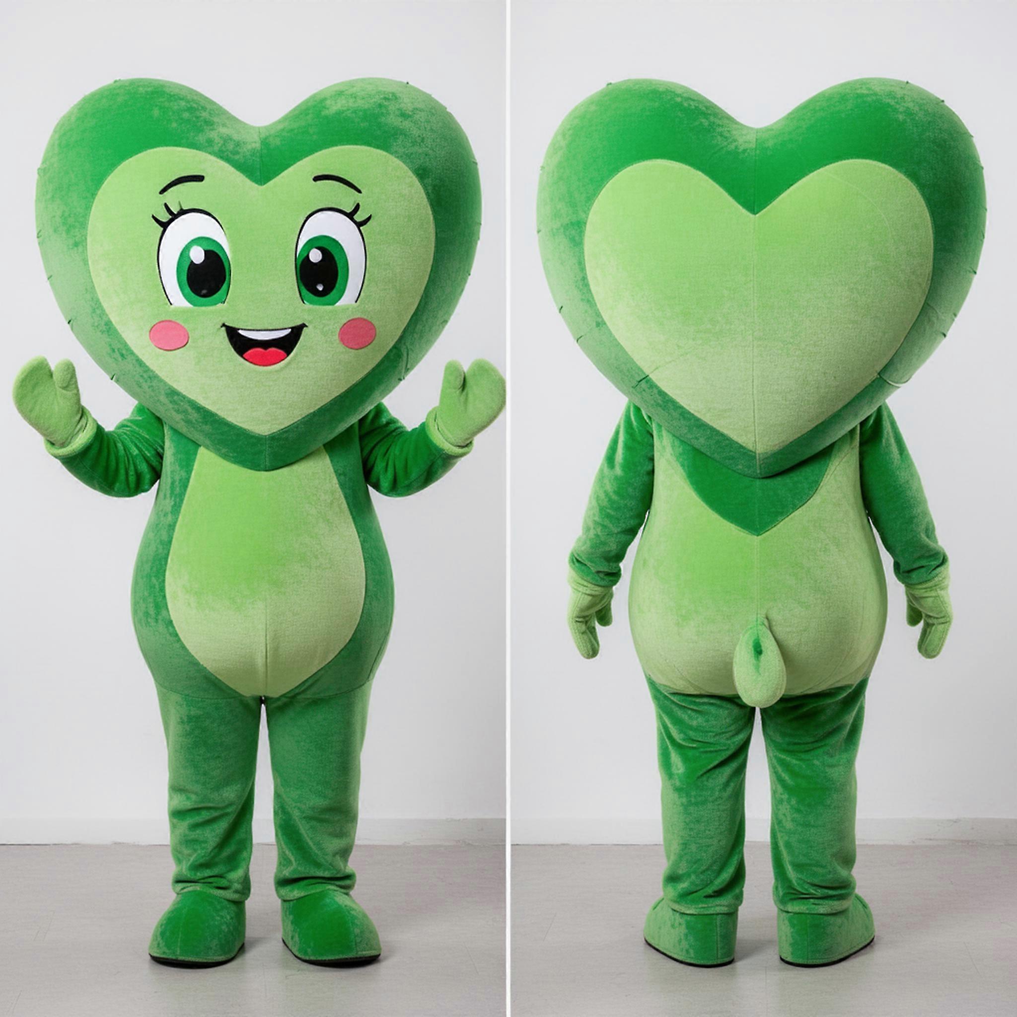 MASTICOT Emerald Green Broad Shouldered Heart Shaped Balloons Mascot