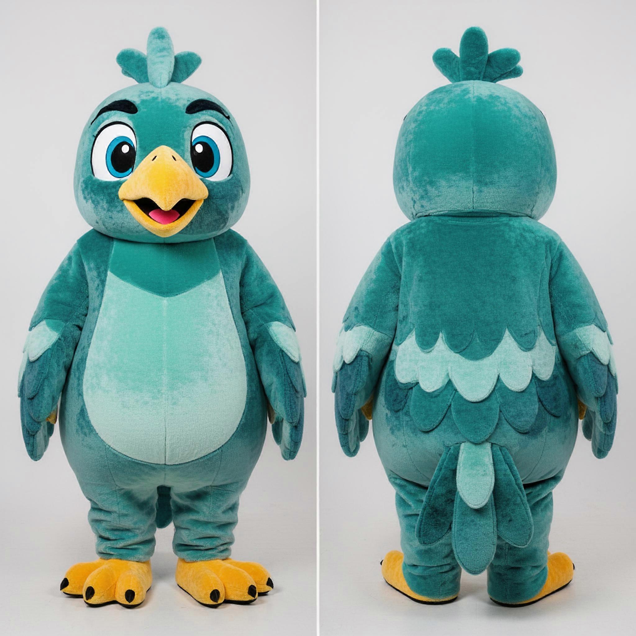 MASTICOT Teal Broad Winged Hawk Mascot