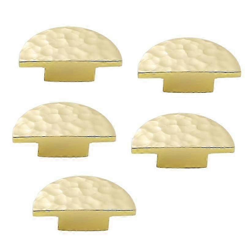 5pack Solid Brass Cabinet Knobs, Semicircle Drawer Knobs, Hammered Dresser Drawer Pulls Handles Furniture Hardware