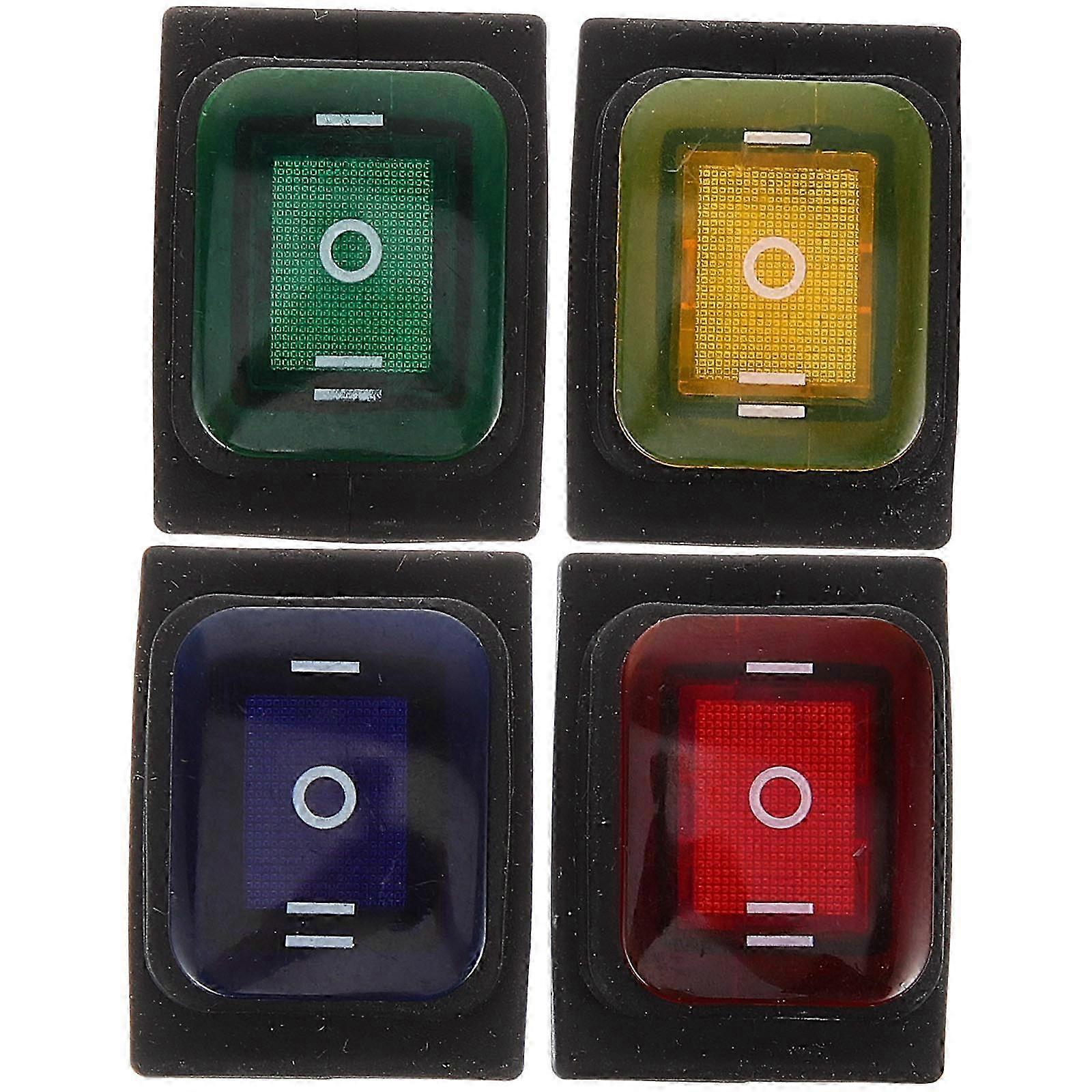 4Pcs Waterproof Rocker Toggle -Off-on with Lights compatible with Car