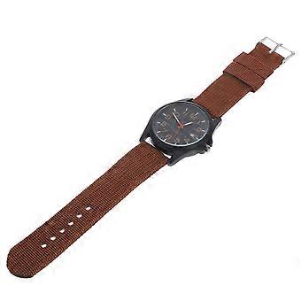 Military Nylon Band Quartz Watch for Timekeeping Man Quartz Wrist Watch Brown