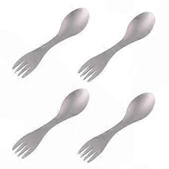 Pure Titanium Spork 4-Pack – Outdoor Camping, Hiking, Picnic, and Backpacking Utensil Set
