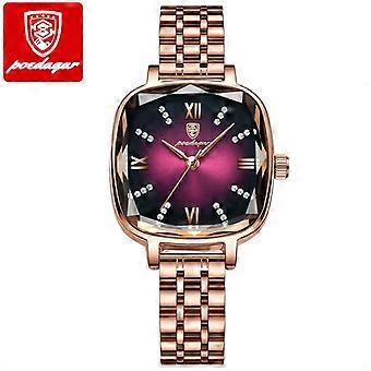 Orologio da donna POEDAGAR, casual, in acciaio inossidabile, impermeabile, di lusso, con diamanti, al quarzo, di marca leader del settore.