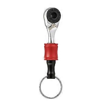 Clé à cliquet pour vélo avec porte-embouts intégré, petite clé à cliquet portable pour le bricolage, les réparations de vélo et de maison, accessoire pour outil multifonction