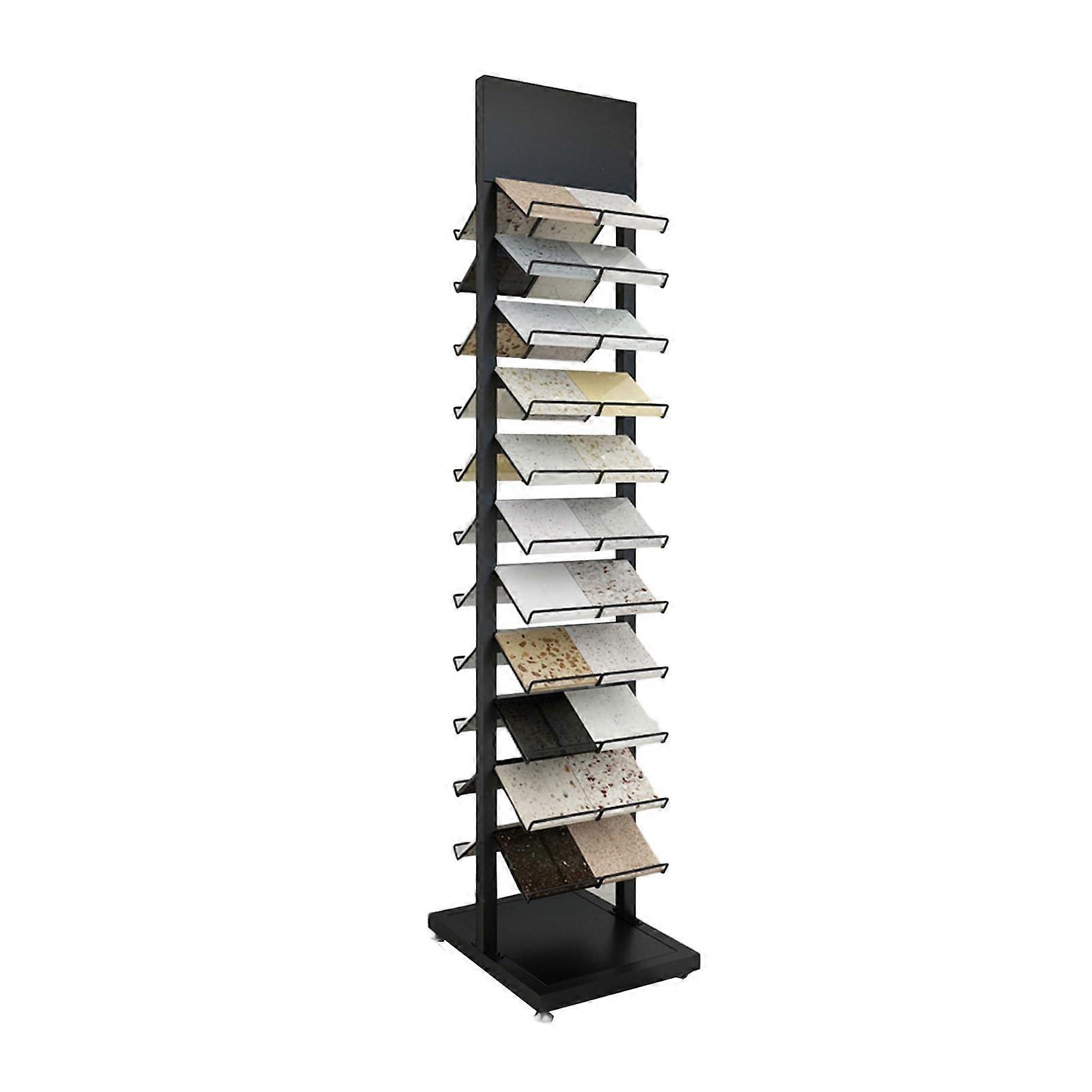MultiLayer Metal Tile Display Rack for Showroom, SpaceSaving Floor Tile Sample Stand