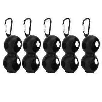 5Pcs Golf Ball Silicone Double Case Cover Portable Golf Ball Protective Holder Cover Black