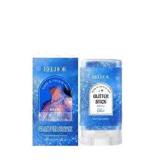 15g/box EELHOE Blue Body Glitter Stick, Mermaid Style, Fine Shimmer, Easy to Apply, Natural, Portable, Perfect for Stages and Parties