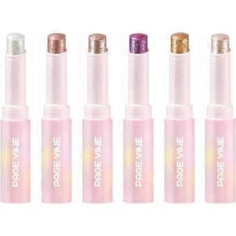 6Pcs Crystal Jelly Glaze Stick Crystal Jelly Highlighter Eyeshadow Stick Shiny Multi-coloured Pearlescent Shimmer Lip Balm Sparking Shine All in One 2