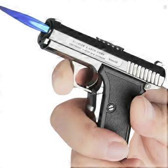 Portable Windproof Pendant Lighter Outdoor Metal Spray Blue Flame Torch Inflatable Lighter Cigarette Accessories Men's Gift