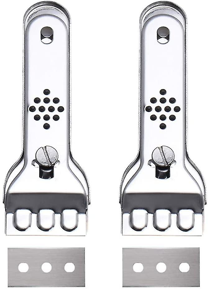 Pxcl 2pcs Ceramic Hob Scraper, Stainless Steel Scraper With Handle, High Quality Scraper With 2 Spare Blades, Scraper For Glass, Stickers And Hob