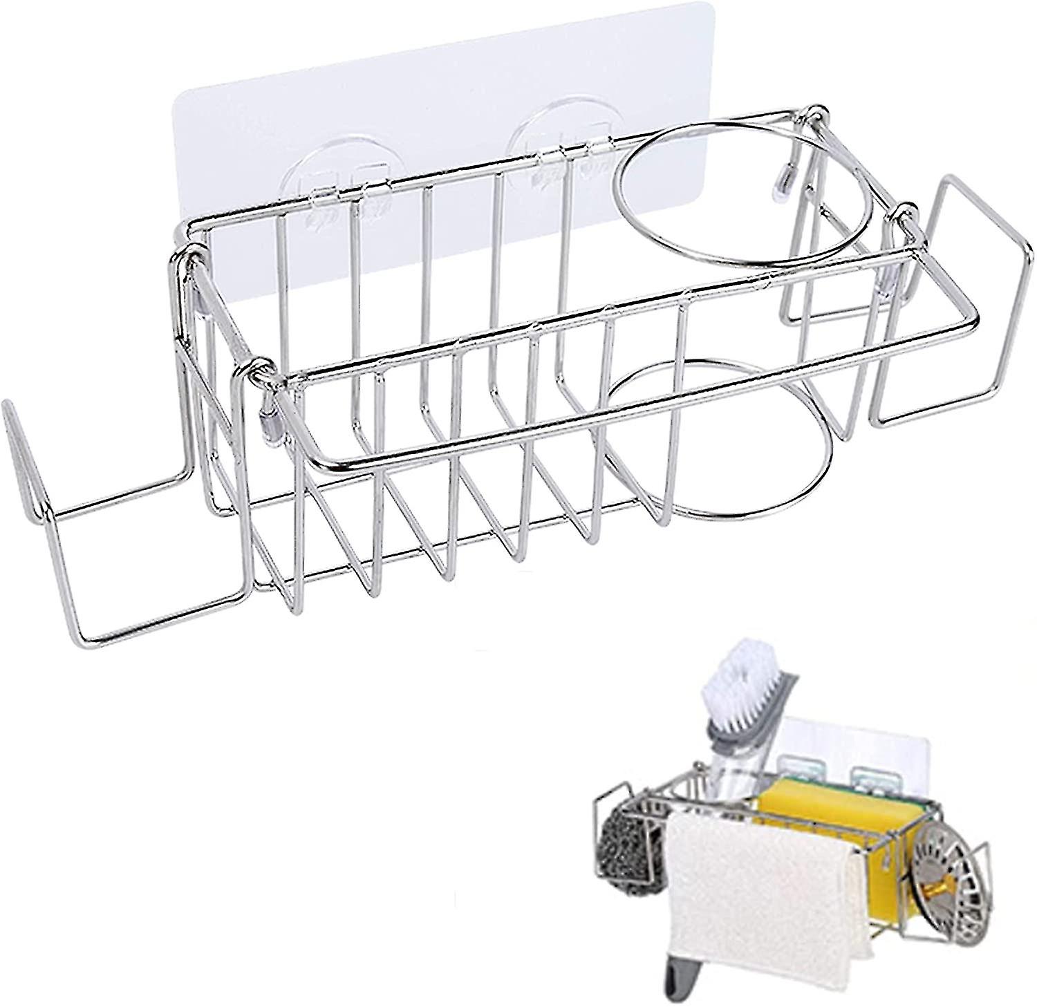 5 In 1 Sponge Holder For Kitchen Sink Without Drilling