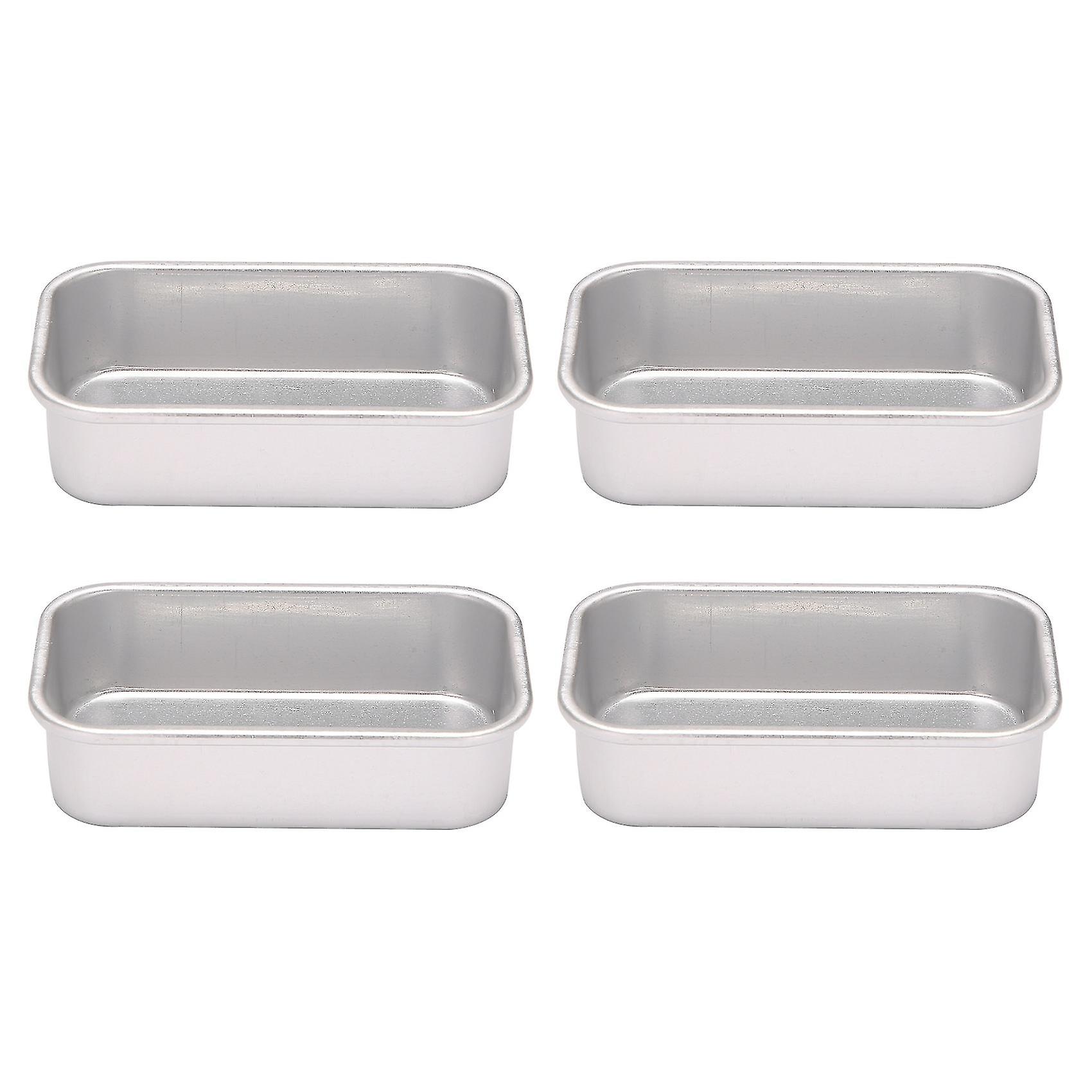 4pcs Aluminum Alloy Loaf Tin Rectangular Non-stick Bread Mould Bread Loaf Pans Baking Tools Kitchen