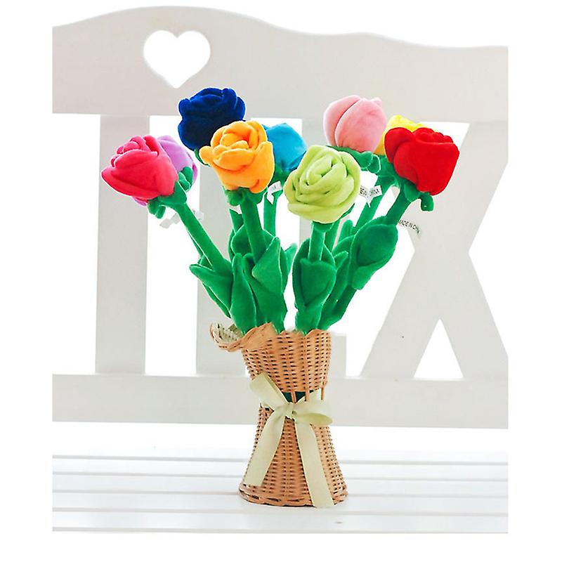 1 adet Karikatür Gül Çiçeği Dolgulu Yumuşak Peluş Oyuncak Kızlar İçin Sevgililer Günü Hediyesi