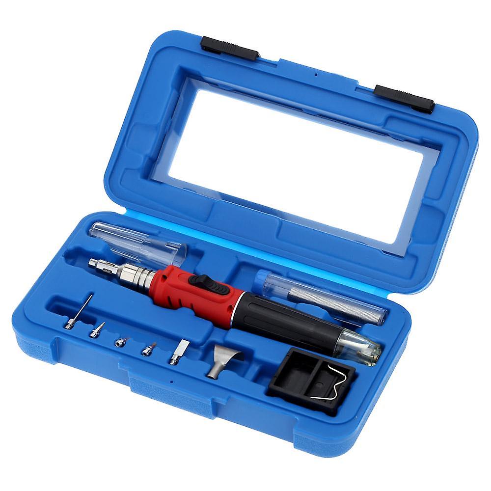 10 in 1 Professional Butane Gas Soldering Iron Set 26ml Welding Kit Torch HS-1115K