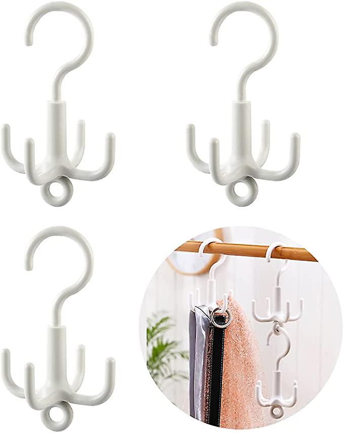 3 Pack Wardrobe Hangers, 4 Legs 360 Degree Rotating Stackable Hooks