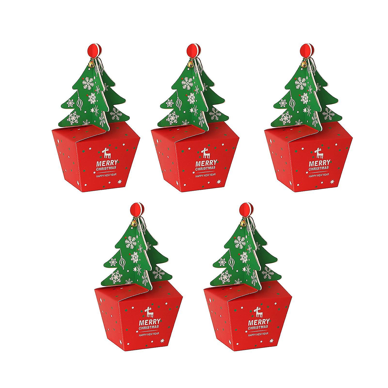 5pcs Christmas Creative Cardboard Gift Box Add To The Christmas Atmosphere For Anniversary Birthday Parties