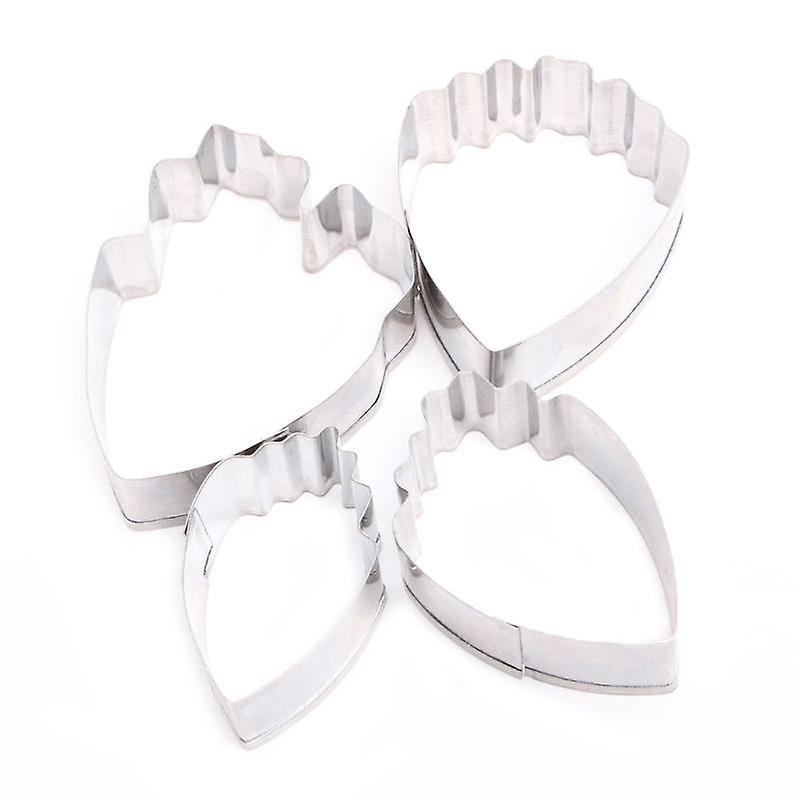 4 Pcs Peony Flower Petals Cookie Cutter Mold Reusable DIY Cake Baking Tools