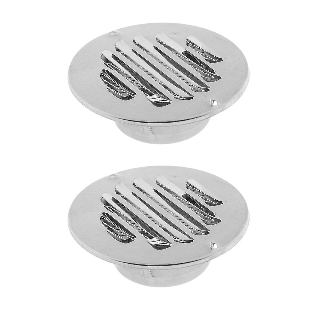 2pc Stainless Wall Ceiling Round Air Vent Grille Cover Ventilation Ducting