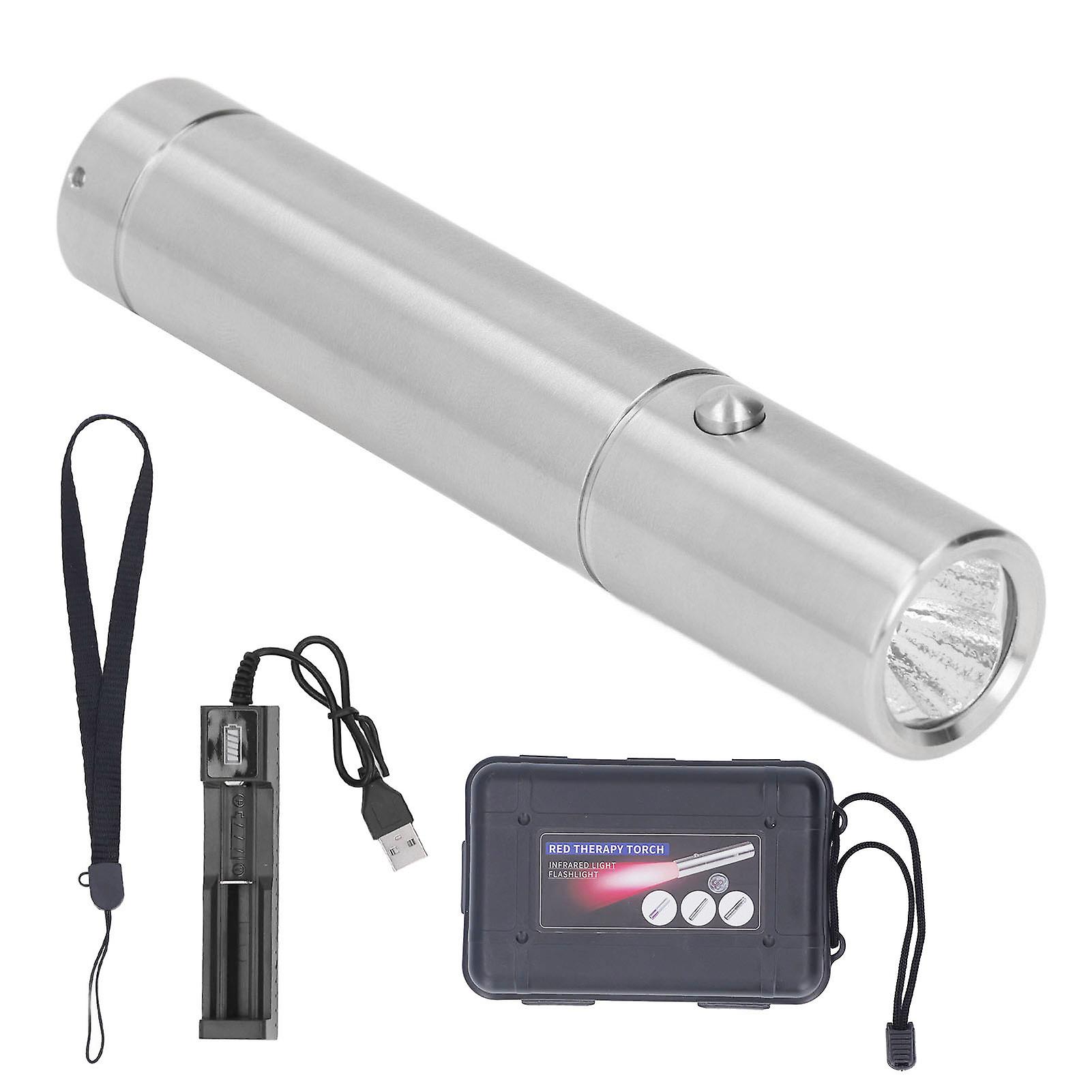 Red Infrared LED Therapy Flashlight for Muscle and Joint Pain Relief (630/660/850nm)