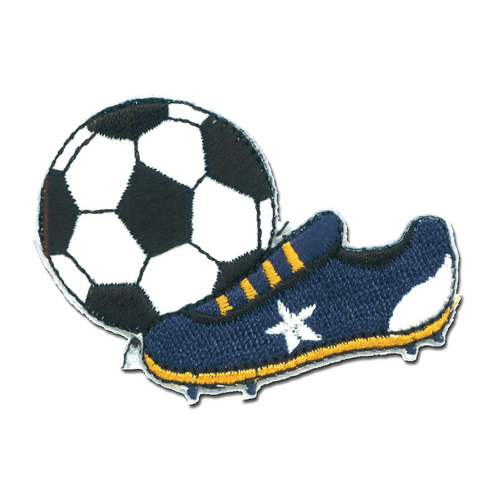 Patch / iron-on patch - Football Football Boots Sport - white - 6x4,3cm - Iron-on patches