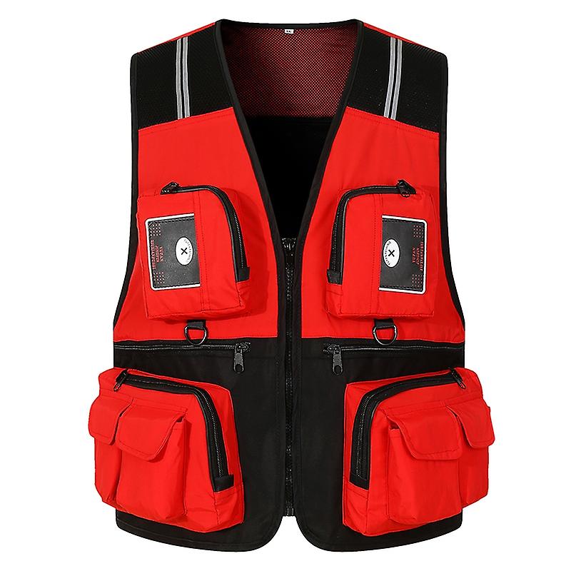 Men's Vest Tactical Webbed Gear Coat Summer Photographer Waistcoat Tool Many Decoration Workers Pock