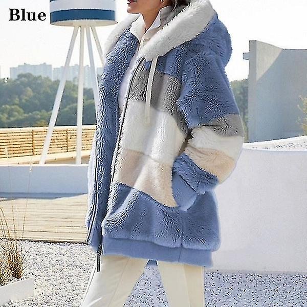 New Winter Women's Jacket Hooded Warm Plush Loose Jacket CC