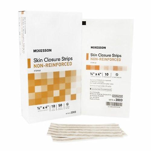 McKesson Skin Closure Strip 1/4 X 4 Inch Nonwoven Material Flexible Strip Tan, Box Of 50 (Pack of 1)