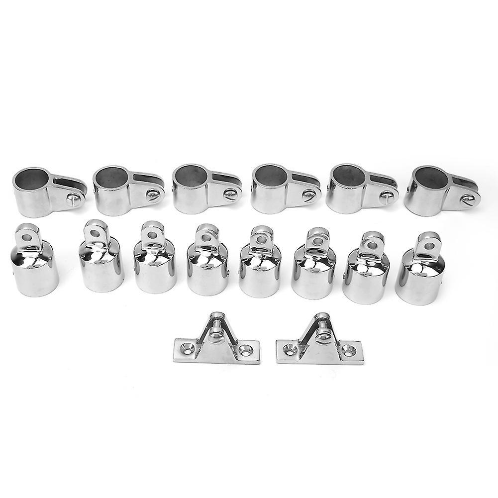 Risegun Hinge Mount 3-Bow Bimini Top Accessory Kit, 16 Pcs 25mm Hinge Mount Jaw Slide Eye End Set for Bimini Top Cover, Marine Hardware