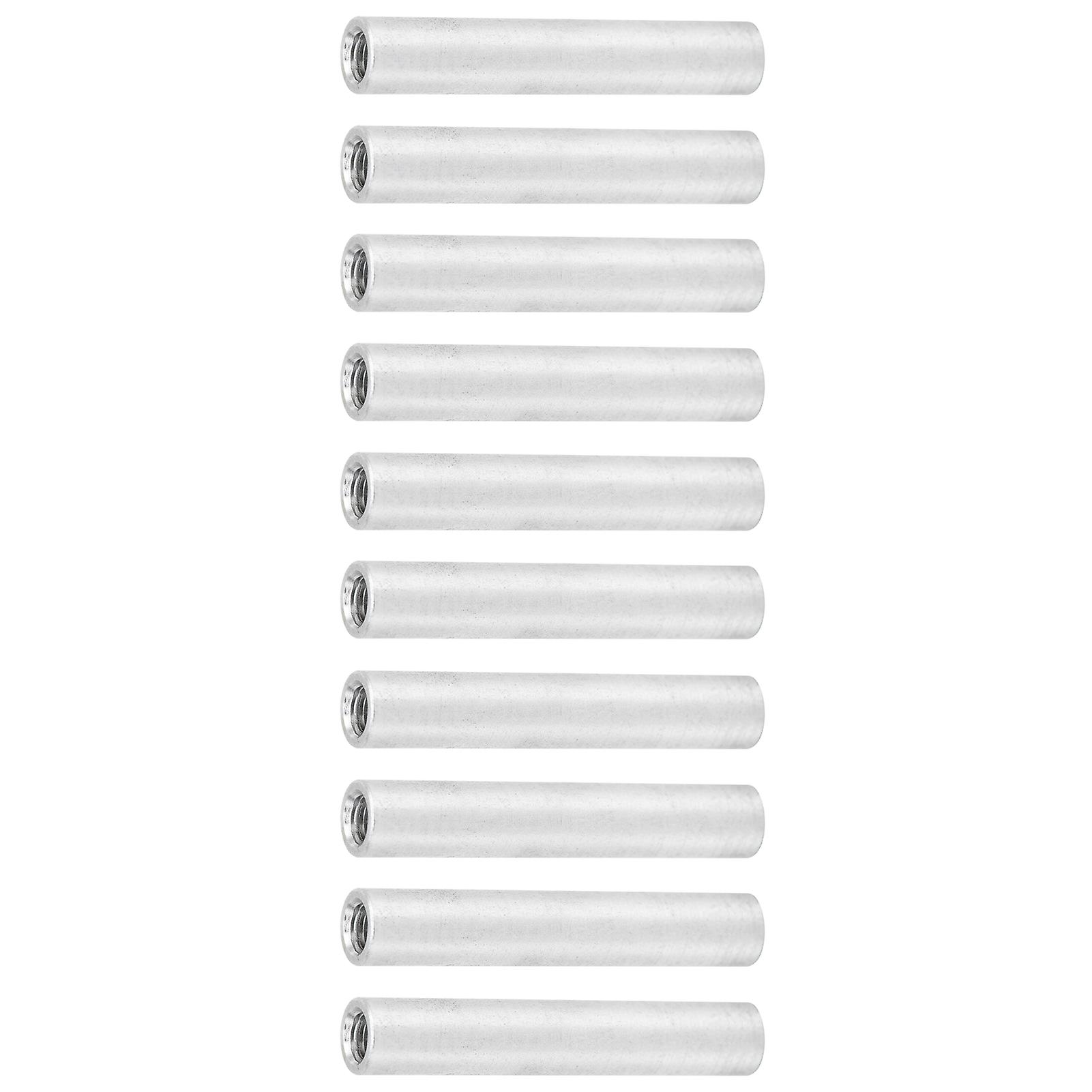 10Pcs Round Standoff Aluminum Alloy Female Thread Interval Connecting Column Kit M4x0.7mmLong 43mm 