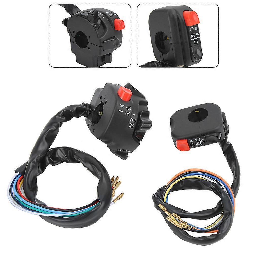 2pcs Motorcycle Left Right 5-Function Power Handle Switch 22mm 0.9in Fit for Honda