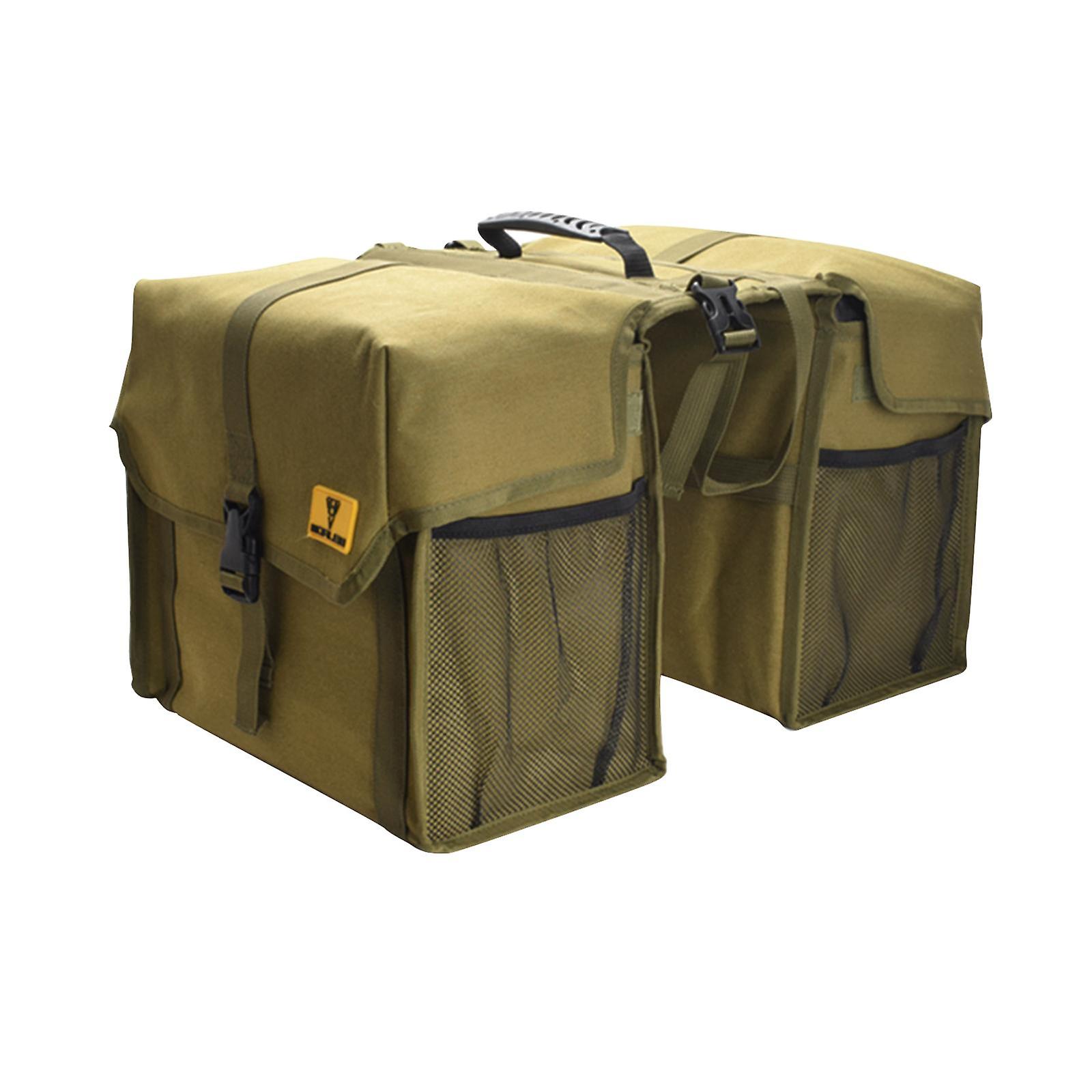 Bicycle Double Panniers Double Side Bicycle Saddle Bag Rainproof Durable with Handle Bike Trunk Bag for Biking Fishing Riding