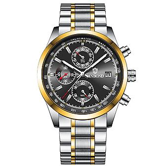 BINBOND B6022 Quartz Watch Inter-Gold-Black