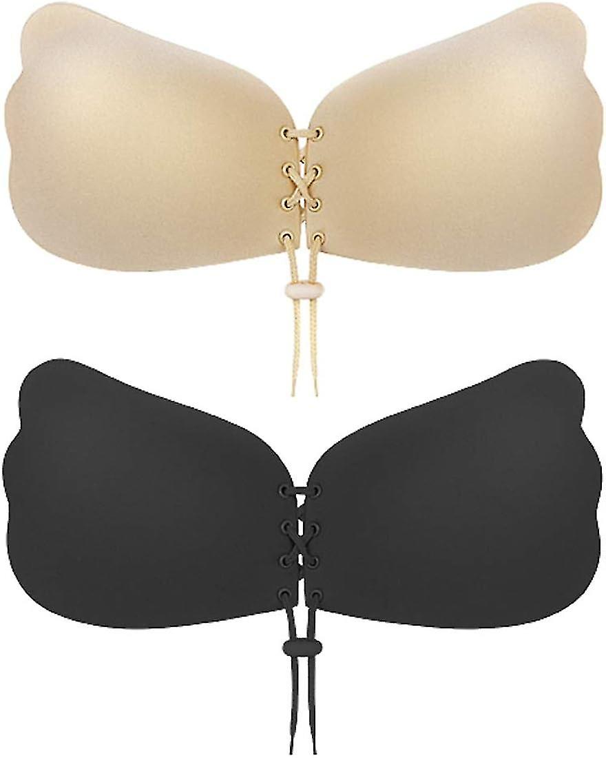 Backless Strapless Bra Self Adhesive Invisible Push-up (2 Pairs)