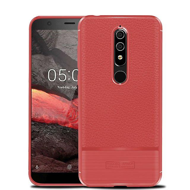Nokia 5.1 Soft Shockproof Protective Shell Case - Red