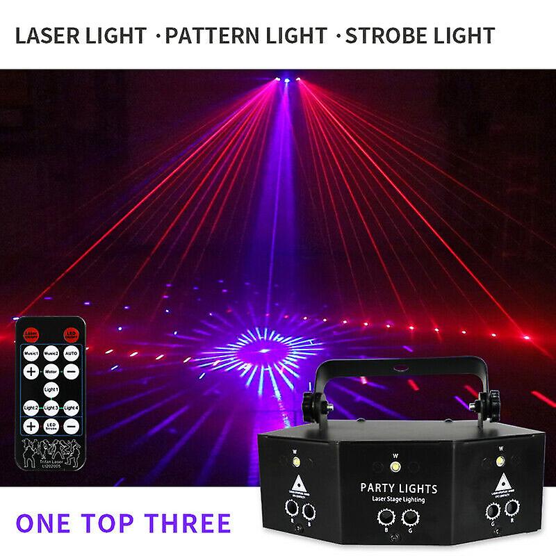 Remote 9-Eye RGB Scan Projector LED Strobe Party Stage Lighting Lamp Portable