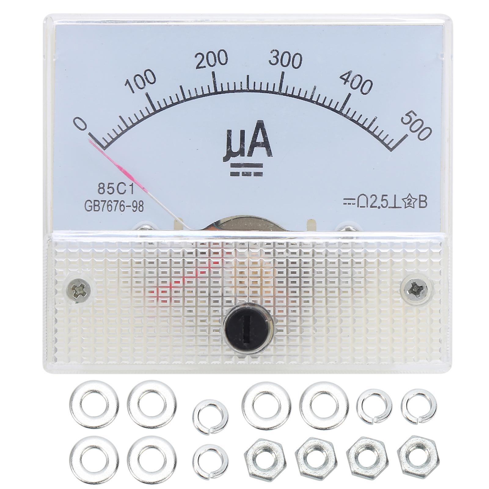 85C1 DC 0~500UA ABS Pointer Ammeter Ampere Meter Panel High Accuracy Current Meter