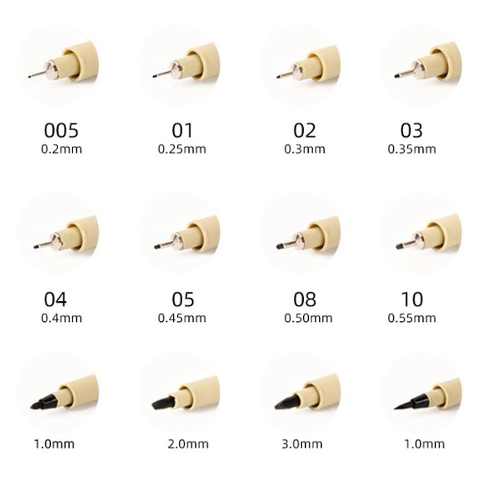 12 PCS Fine Tip Pens Black Water Based Waterproof Fast Drying Plastic Shell Fine Line Markers for Art Projects