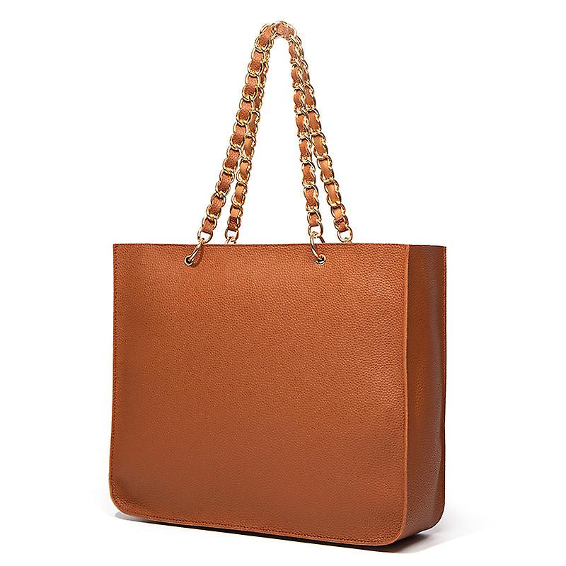 Women's Handles Bags Purses Chain Bag Women's Lychee Pattern Portable Shoulder Bag