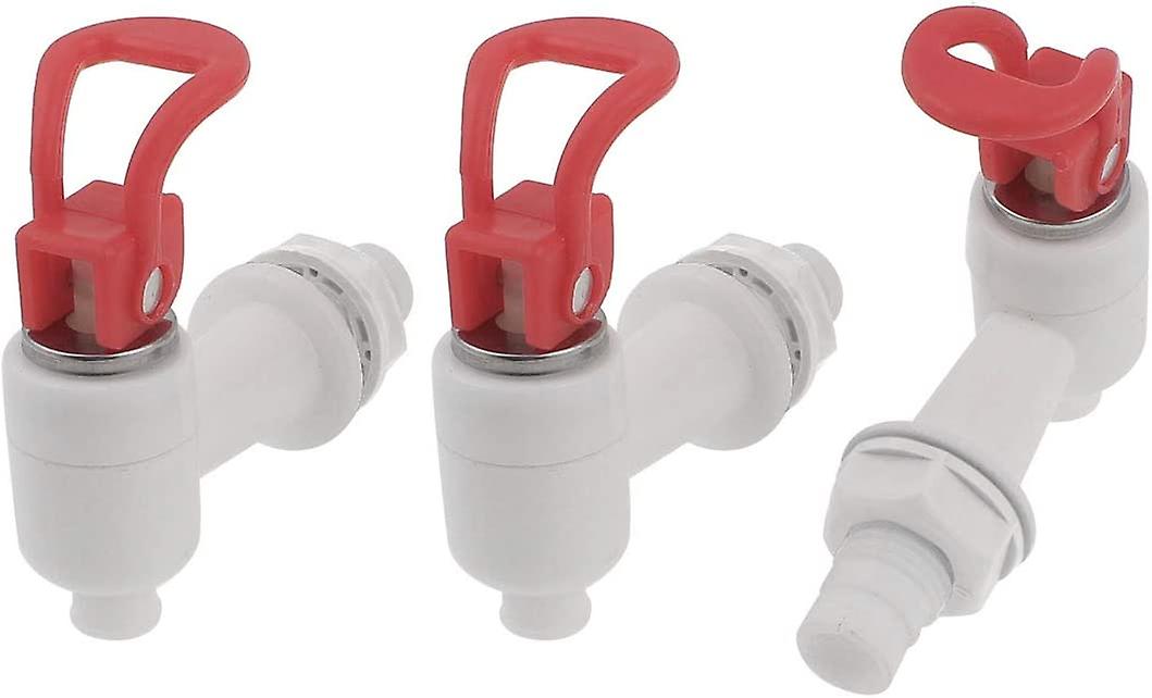 Pack of 3 plastic taps with 12 mm thread, plastic, red, white