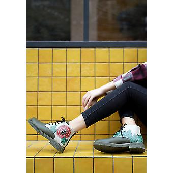 Women Vegan Leather Flat Shoes - Eternal Swirl Design