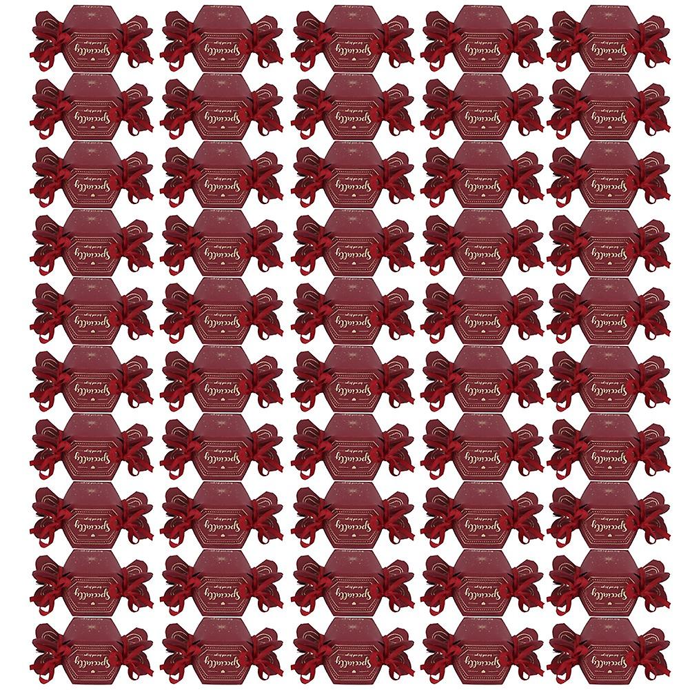 50Pcs Unique Candy Shape Paper Candy Box Holder Container for Wedding Party Baby ShowerDark Red