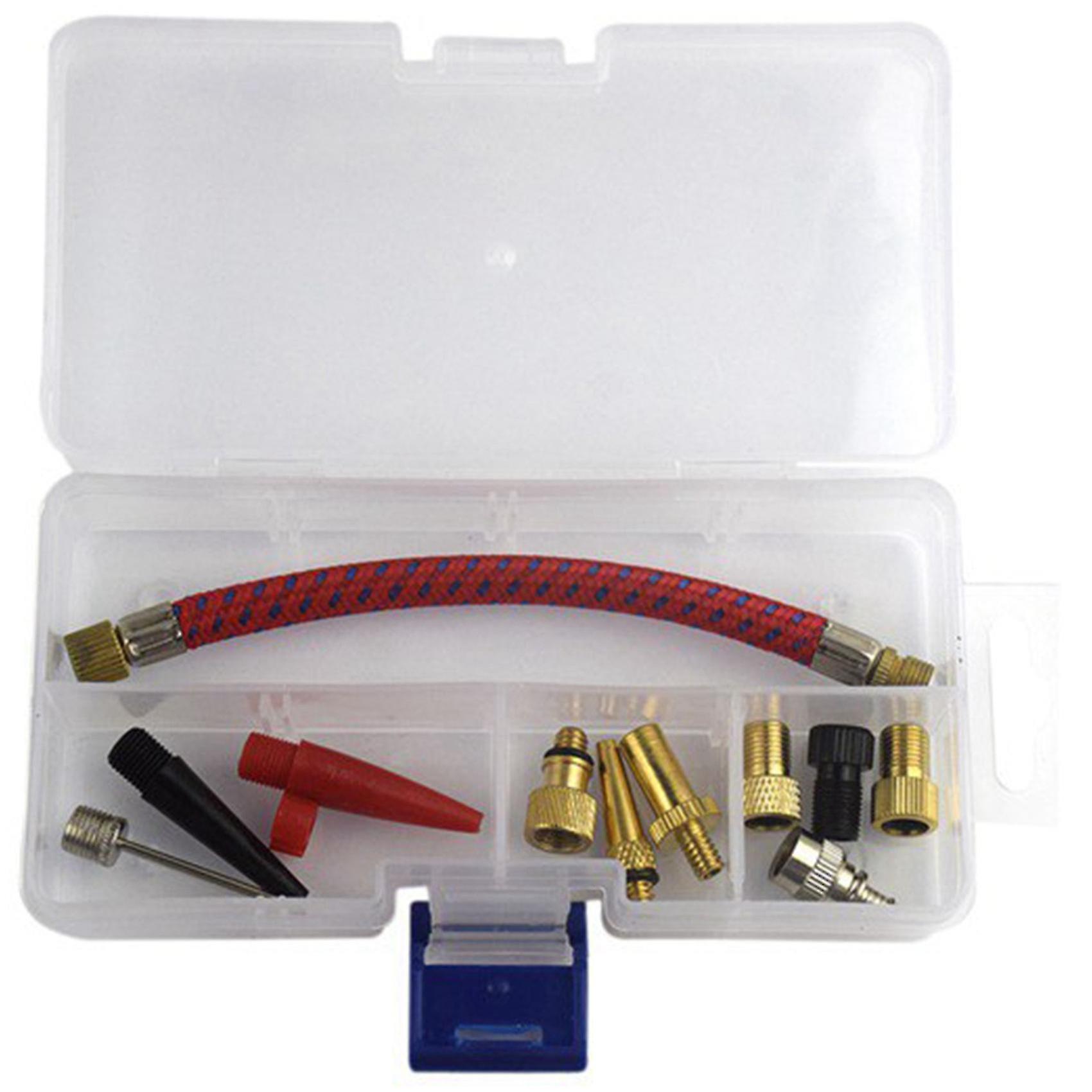 12pcs/set Airbed Pump Hose Adapter Nozzle Valve Hose Inflating Needles Bike Pump Inflator Connector