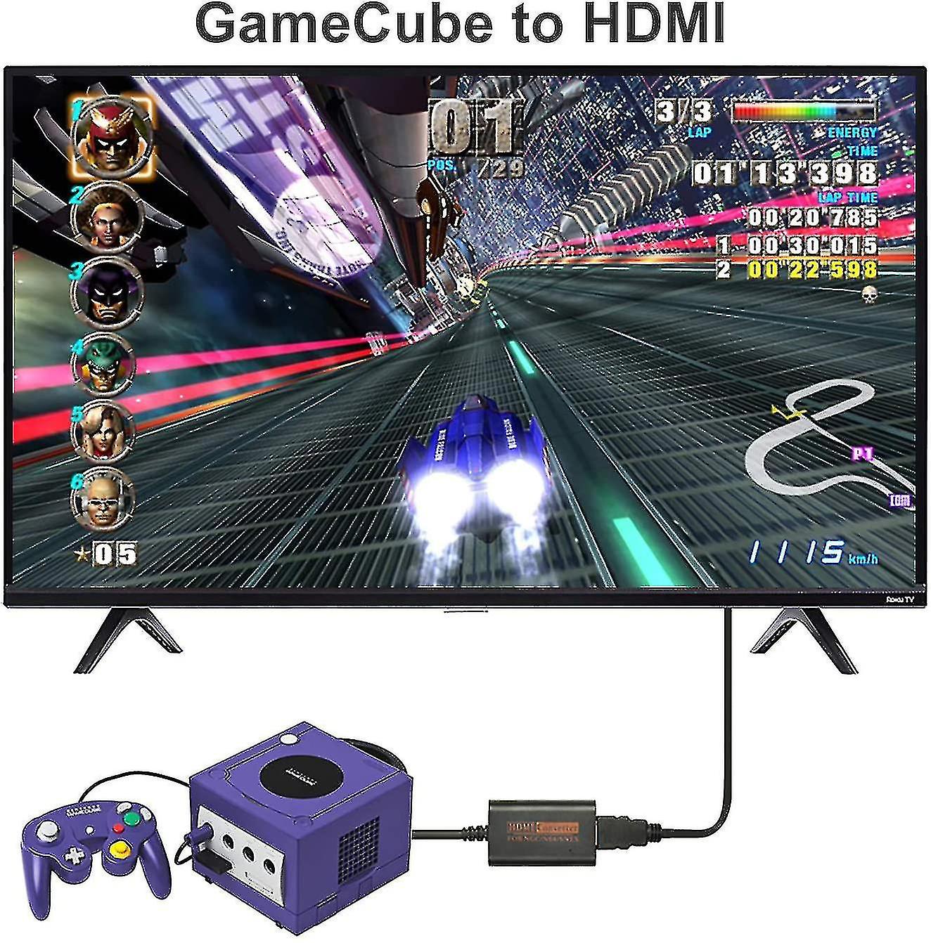 N64 To Hdmi Converter Hdtv Hdmi Cable Adapter For Nintend 64 Gamecube Snes Ngc Plug And Play Full Digital 720p No External Power