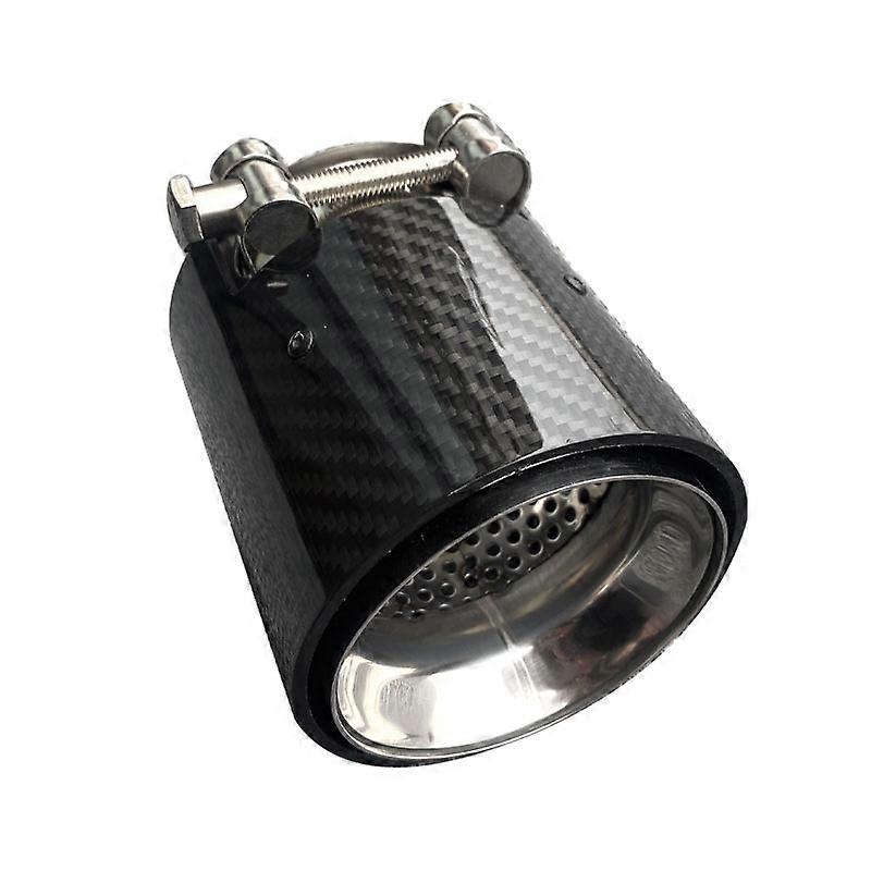 2Pcs Glossy Carbon Fiber & Stainless Steel Exhaust Tips For BMW M2 M3 M4 M135i M235i M140i M240i