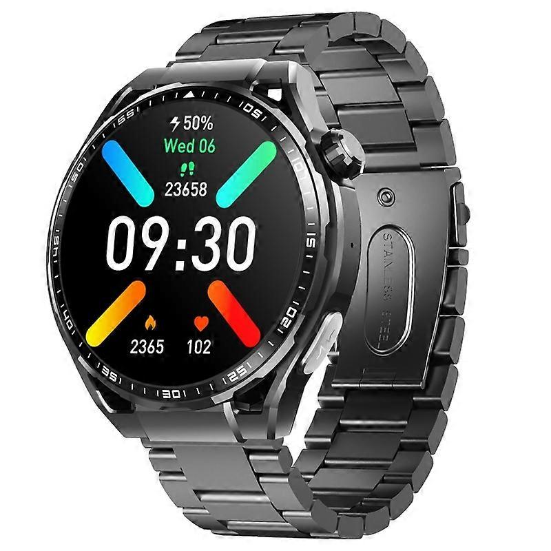 F200 Smart Health Watch Schwarz 3-Perlen Stahl